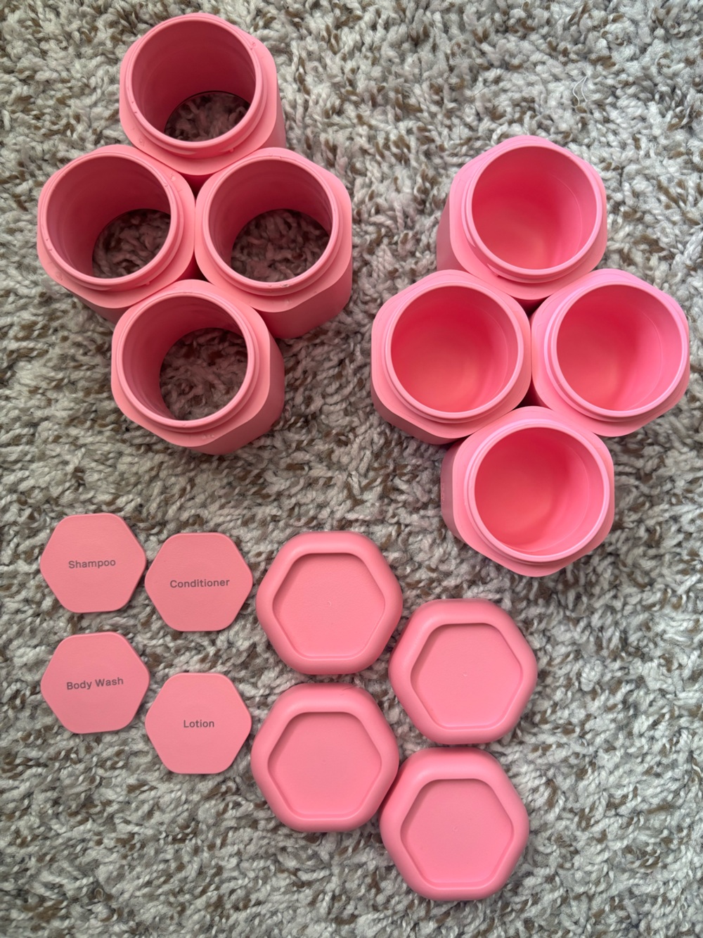 NWOT Cadence Pink Travel Blush Build a System Travel Storage Containers
